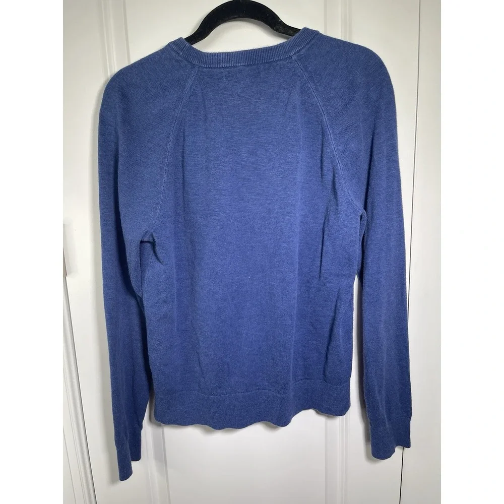 Banana Republic Long Sleeve Crewneck‎ 100% Cotton Slub Sweater Blue Men's Medium